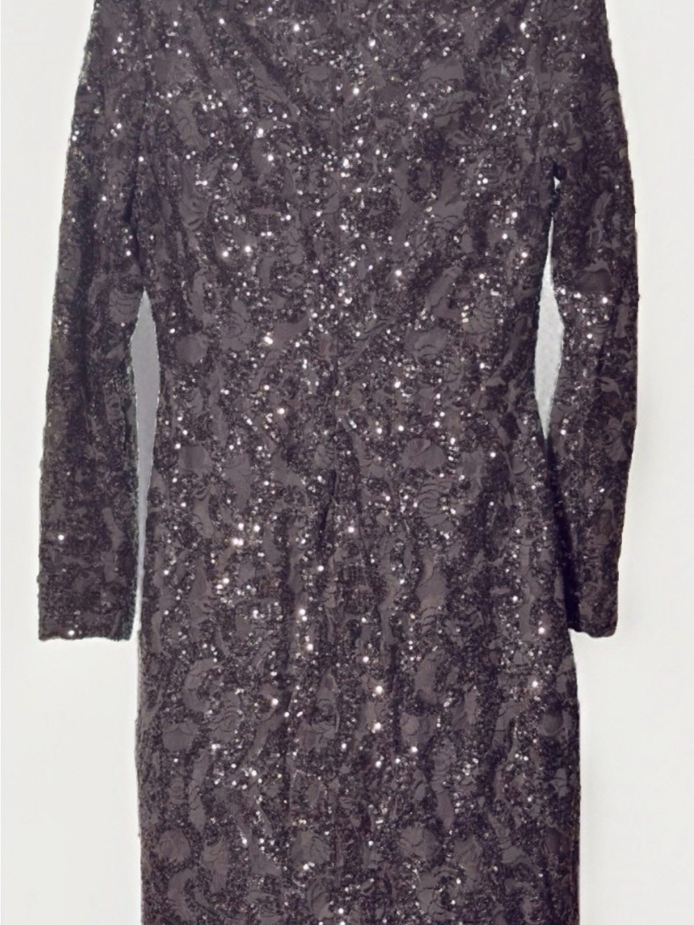 Lauren Ralph Lauren Evening Black Sequin Lace Cocktail Dress 8